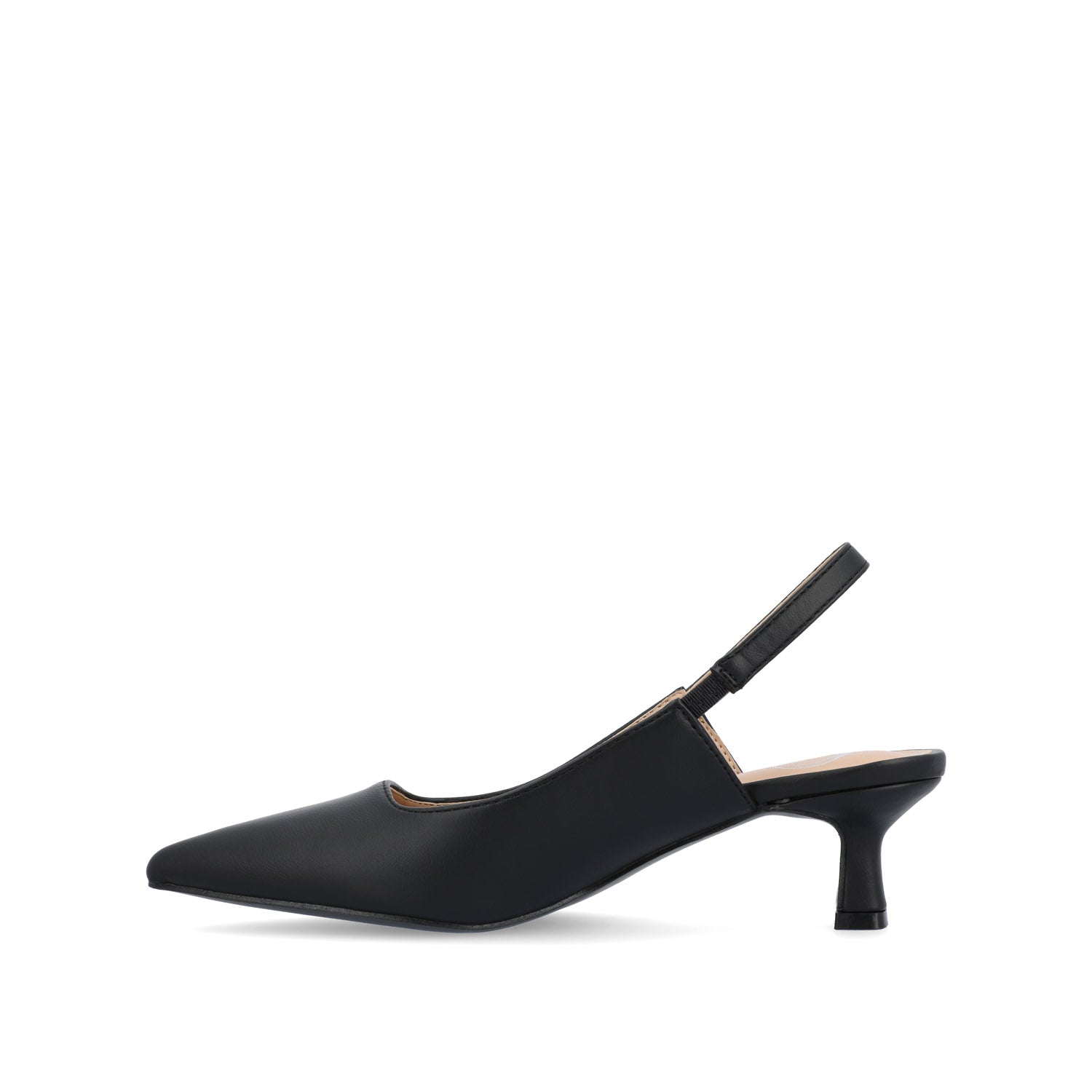 Journee PAULINA SLINGBACK KITTEN HEELS IN PATENT - Black