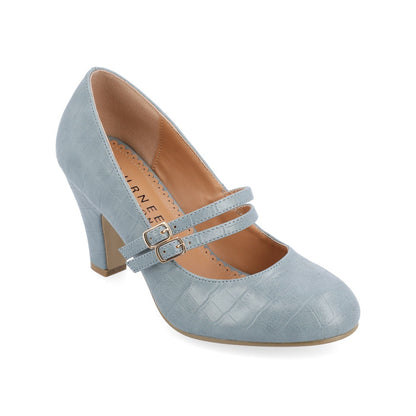 Journee WINDY CROCO MARY JANE PUMP HEELS IN NARROW - Blue