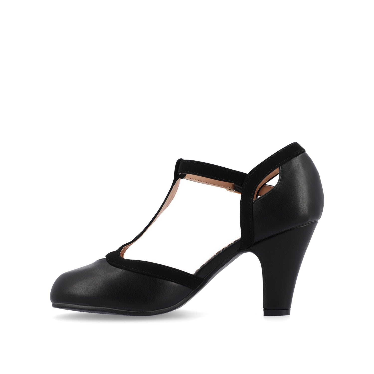 Journee OLINA T-STRAP PUMP HEELS IN NARROW - Black