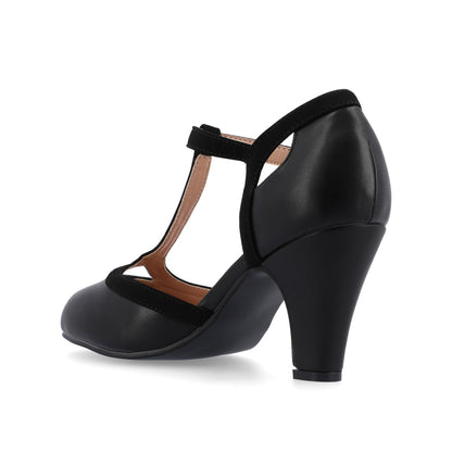 Journee OLINA T-STRAP PUMP HEELS IN NARROW - Black