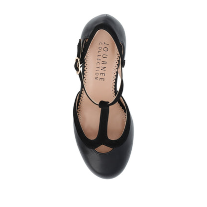 Journee OLINA T-STRAP PUMP HEELS IN NARROW - Black