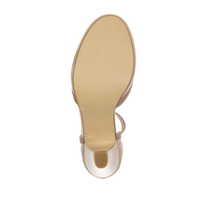 Journee OLINA T-STRAP PUMP HEELS IN NARROW - Nude