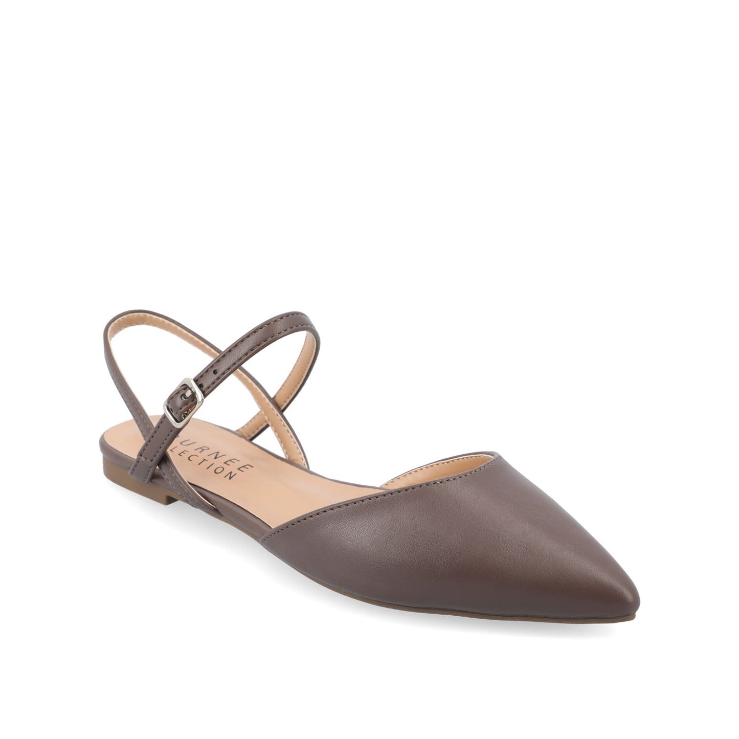 Journee MARTINE SLINGBACK FLATS IN WARM SHADES - Truffle