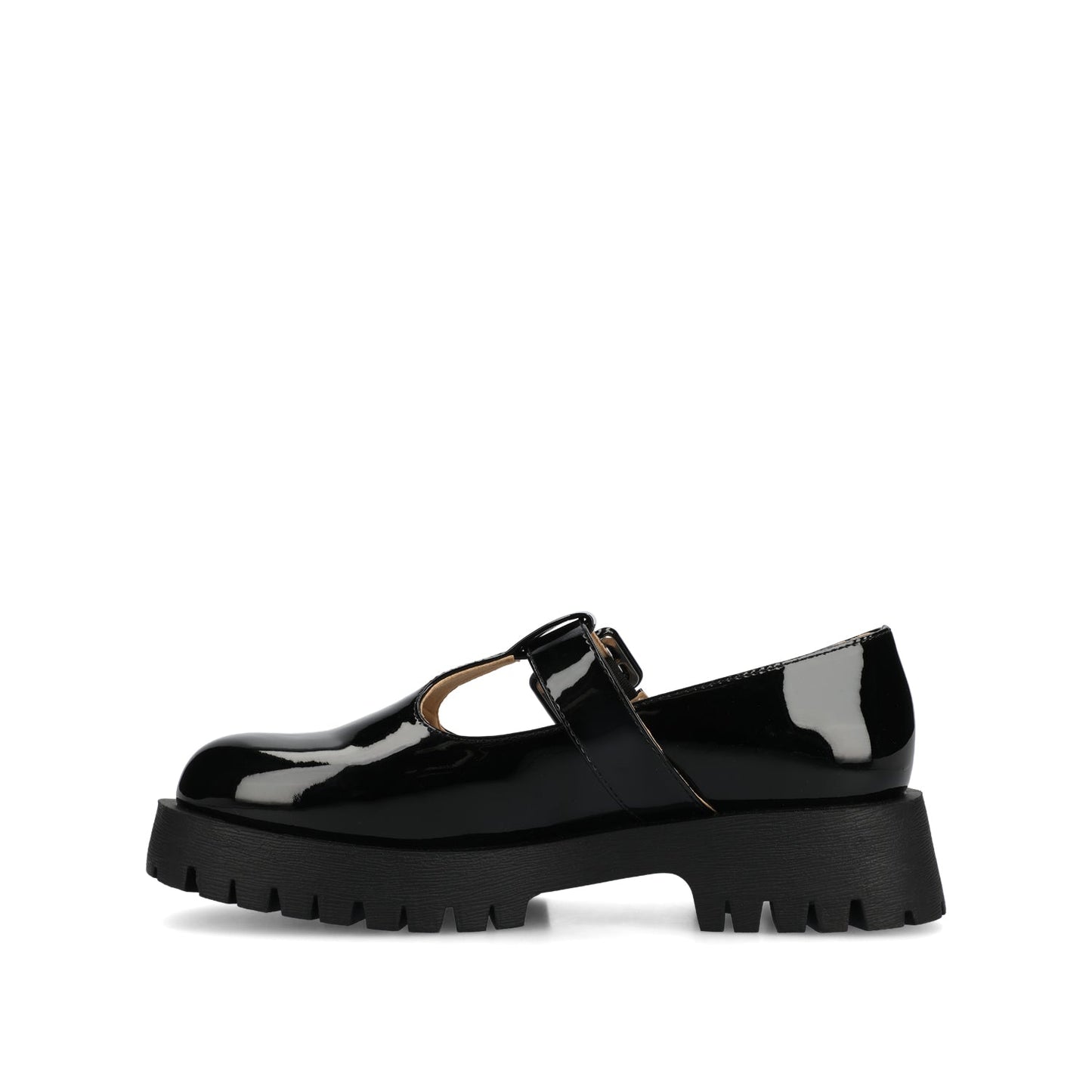 Journee SUVI MARY JANE FLATS IN VEGAN LEATHER - Black Patent