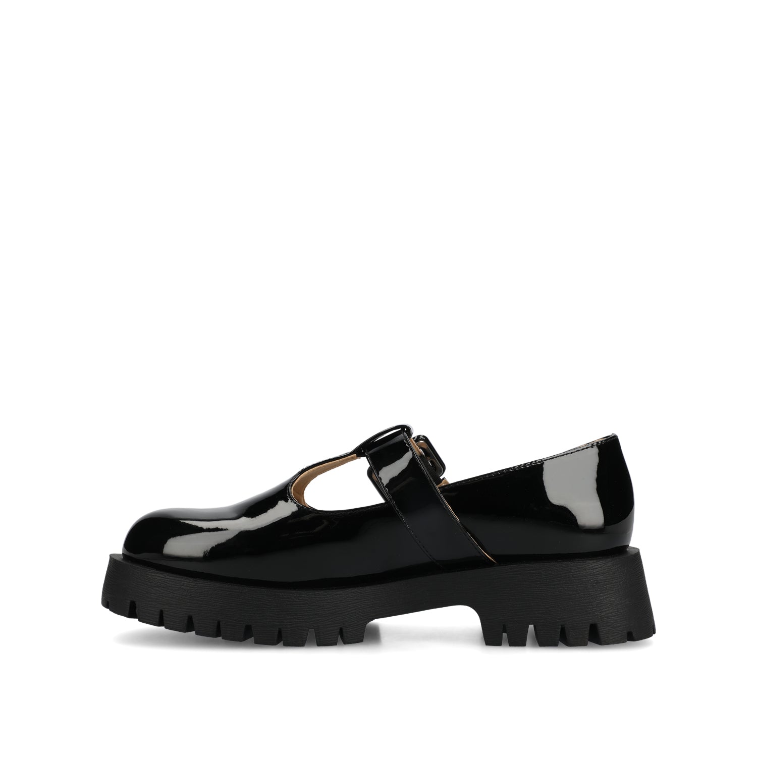 Journee SUVI MARY JANE FLATS IN VEGAN LEATHER - Black Patent
