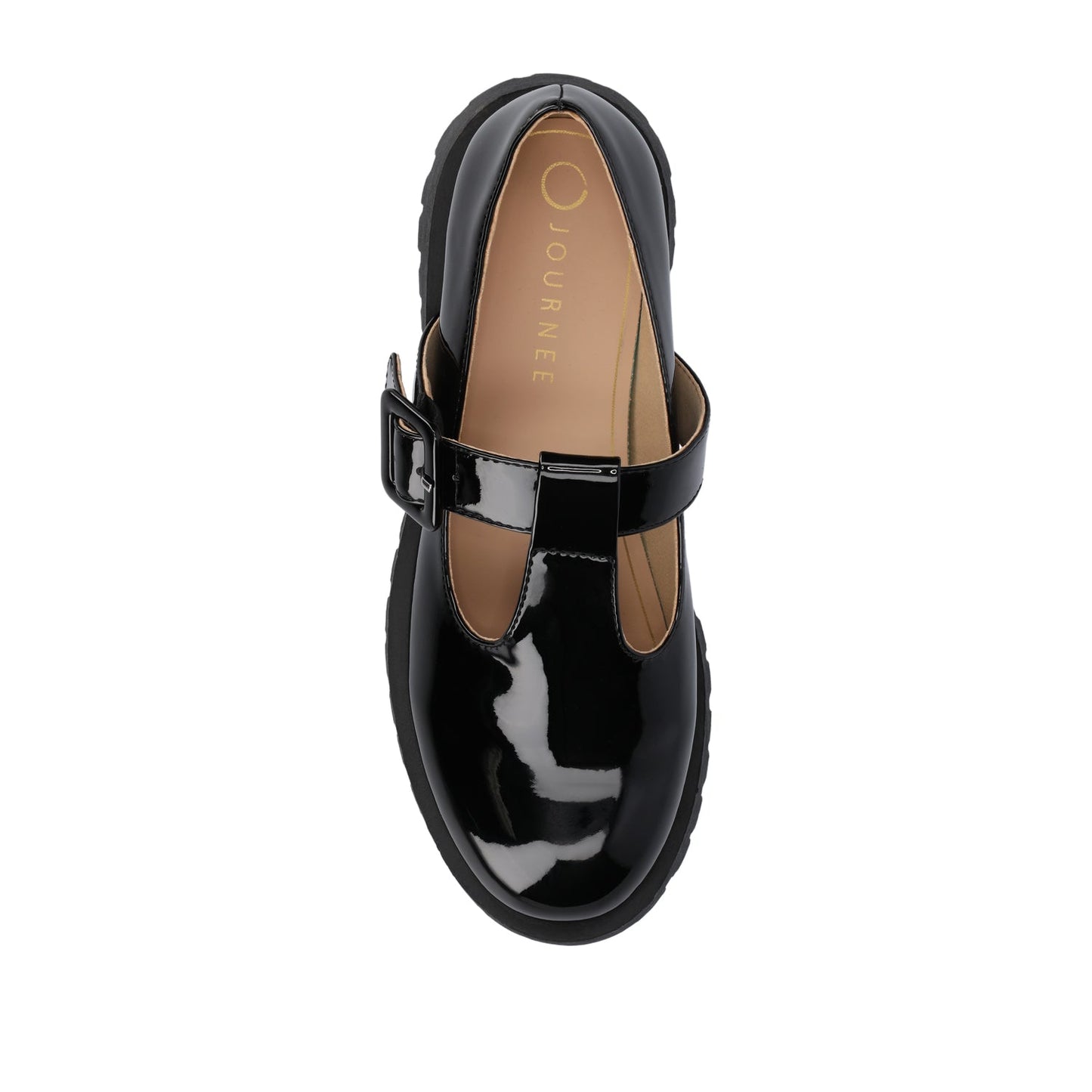 Journee SUVI MARY JANE FLATS IN VEGAN LEATHER - Black Patent