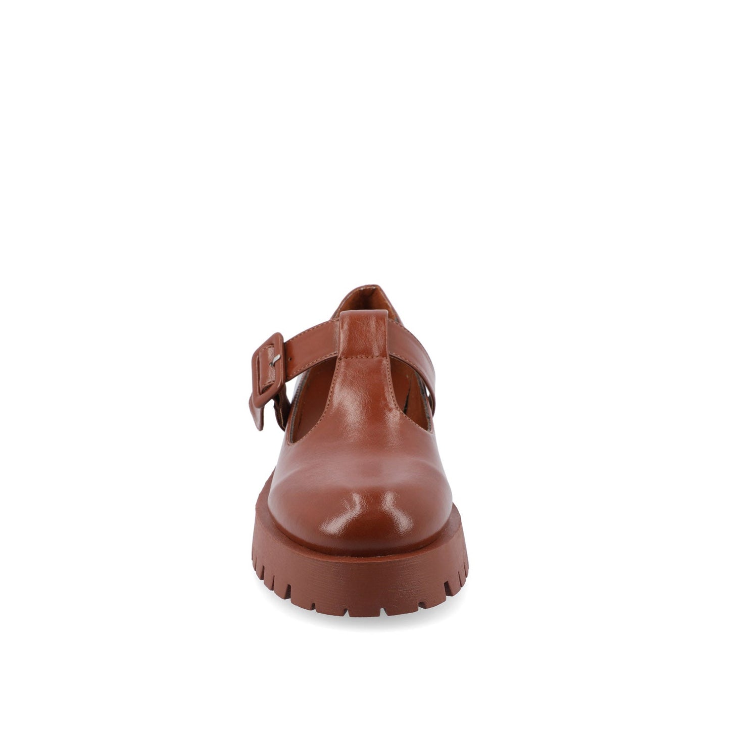 Journee SUVI MARY JANE FLATS IN VEGAN LEATHER - Brown