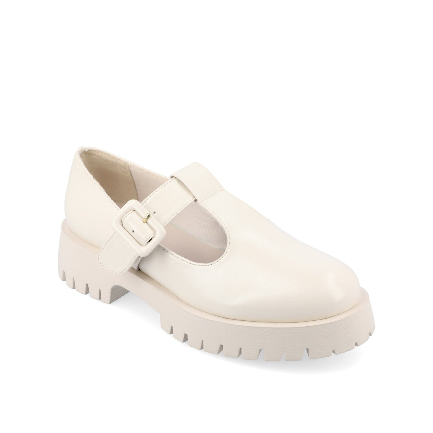 Journee SUVI MARY JANE FLATS IN VEGAN LEATHER - Off White