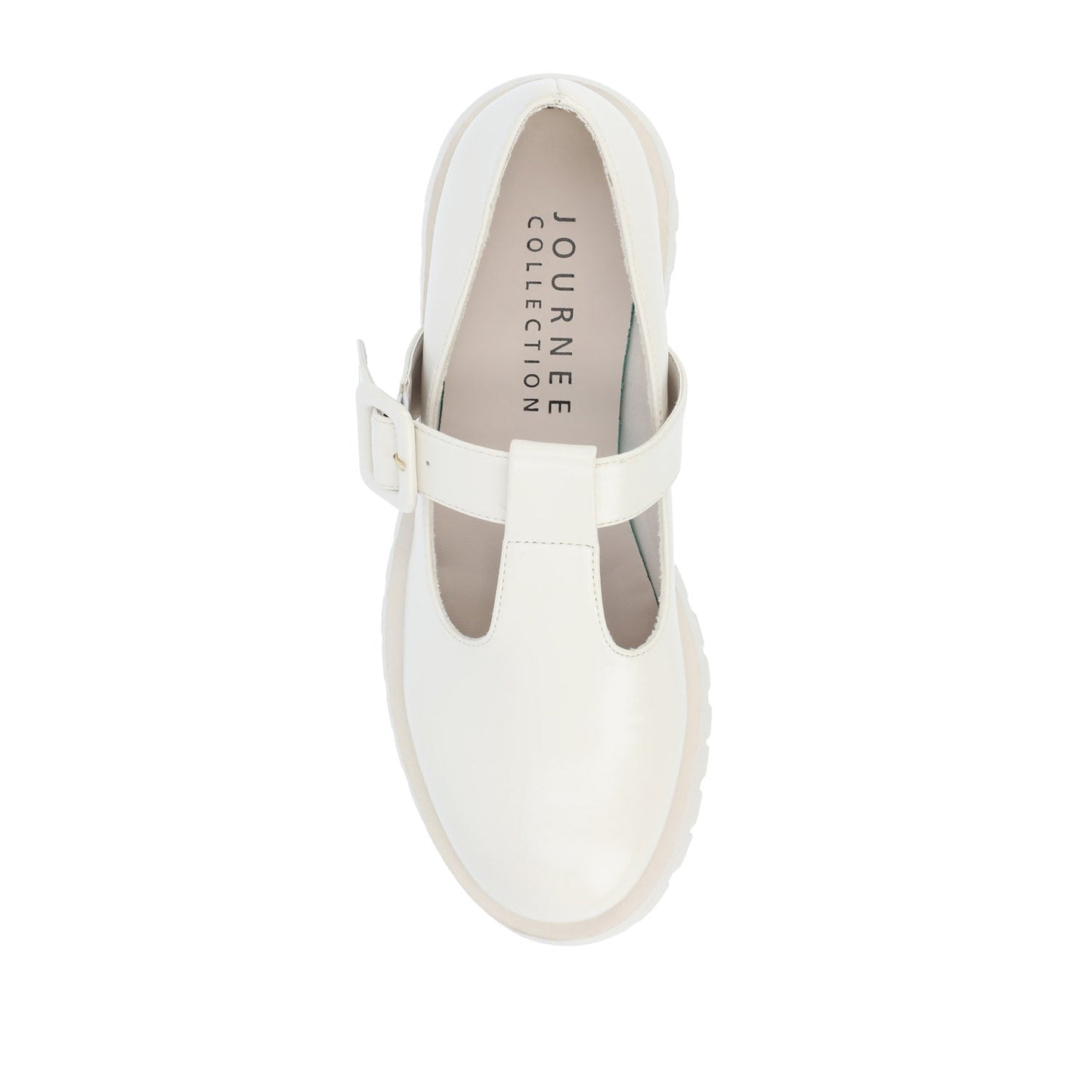 Journee SUVI MARY JANE FLATS IN VEGAN LEATHER - Off White
