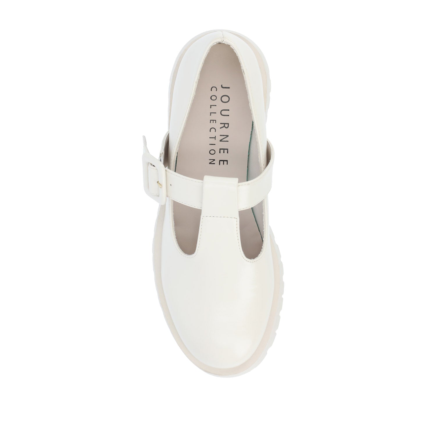Journee SUVI MARY JANE FLATS IN VEGAN LEATHER - Off White