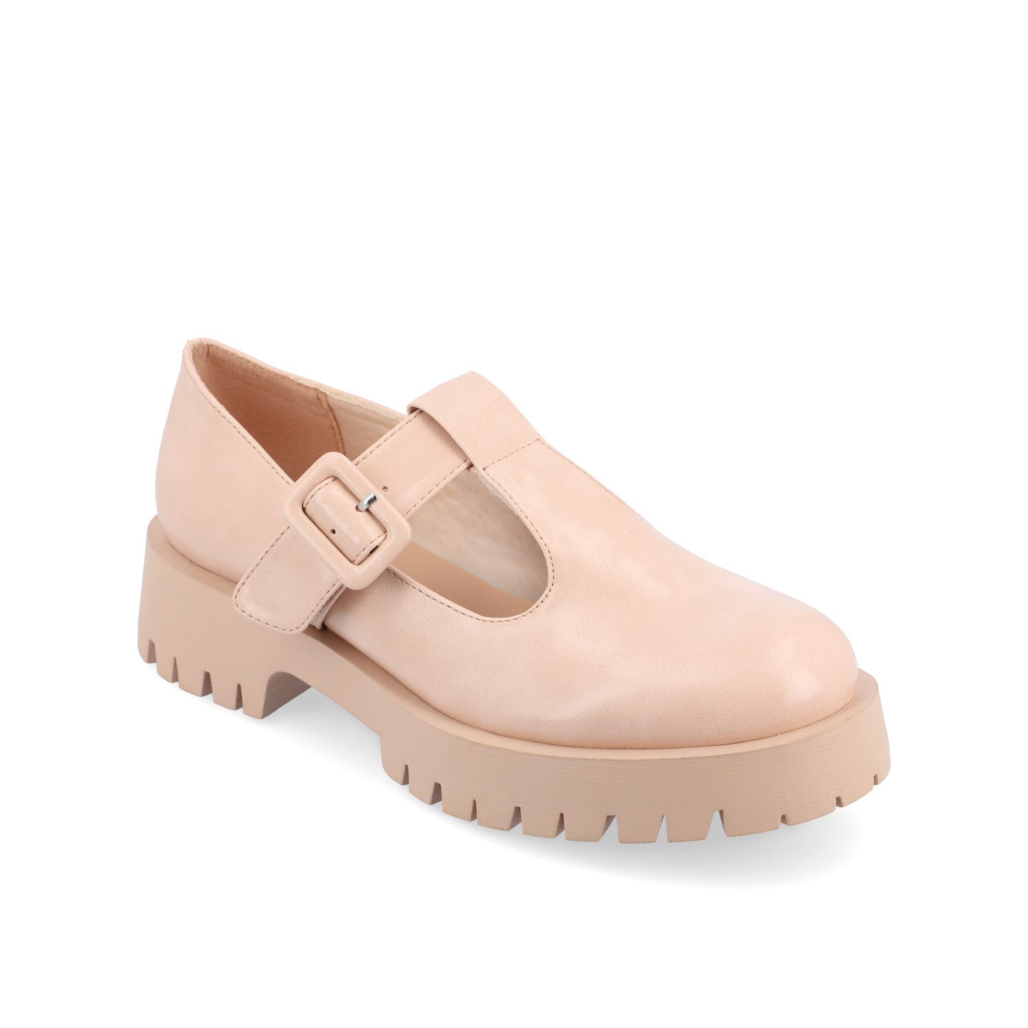 Journee SUVI MARY JANE FLATS IN VEGAN LEATHER - Pink