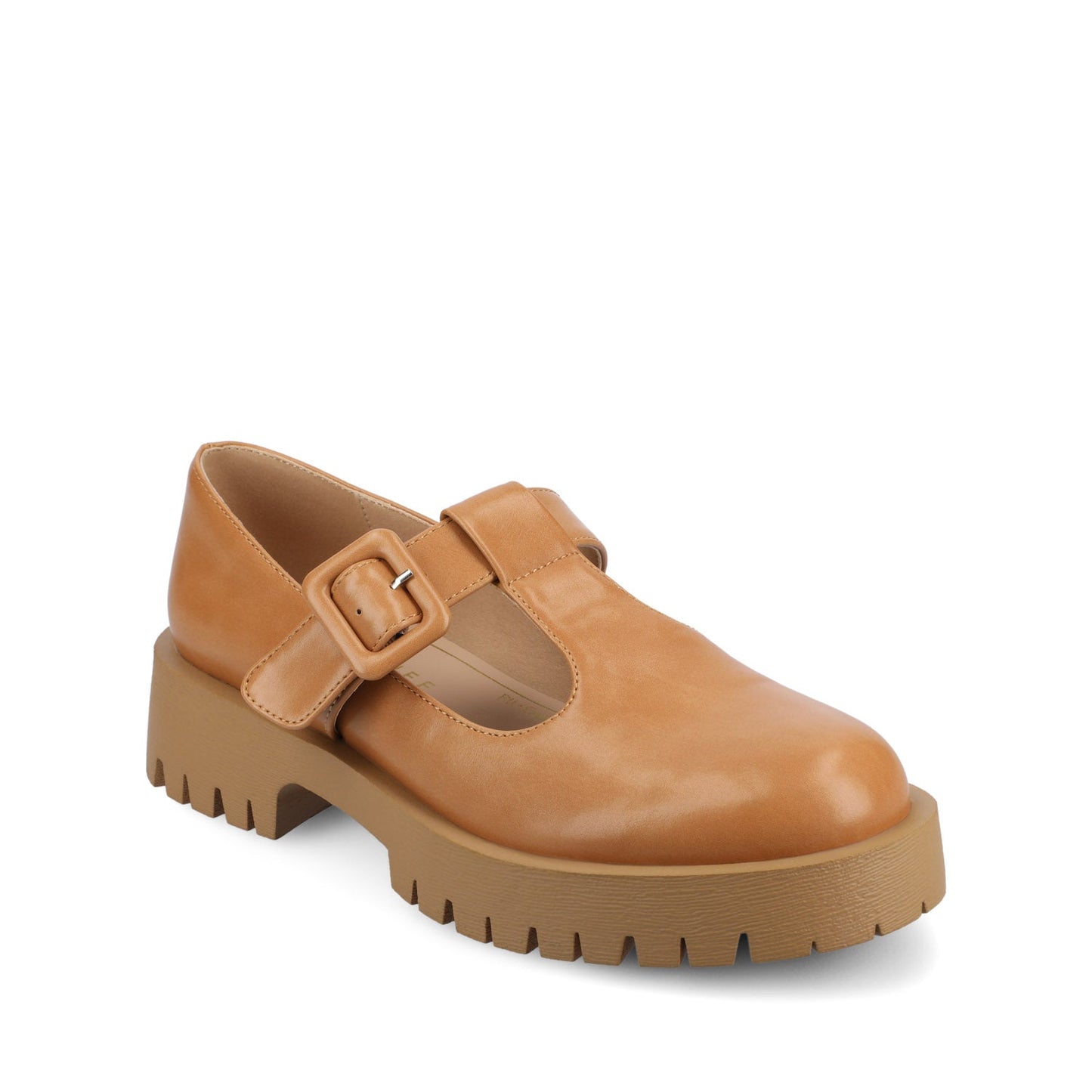 Journee SUVI MARY JANE FLATS IN VEGAN LEATHER - Tan