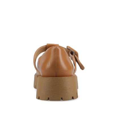 Journee SUVI MARY JANE FLATS IN VEGAN LEATHER - Tan