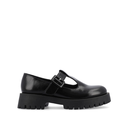 Journee SUVI MARY JANE FLATS IN VEGAN LEATHER - Black