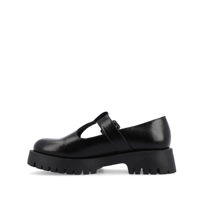 Journee SUVI MARY JANE FLATS IN VEGAN LEATHER - Black