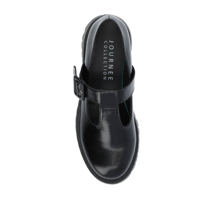 Journee SUVI MARY JANE FLATS IN VEGAN LEATHER - Black