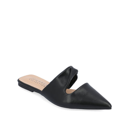 Journee ENNISS MULE FLATS IN VEGAN LEATHER - Black