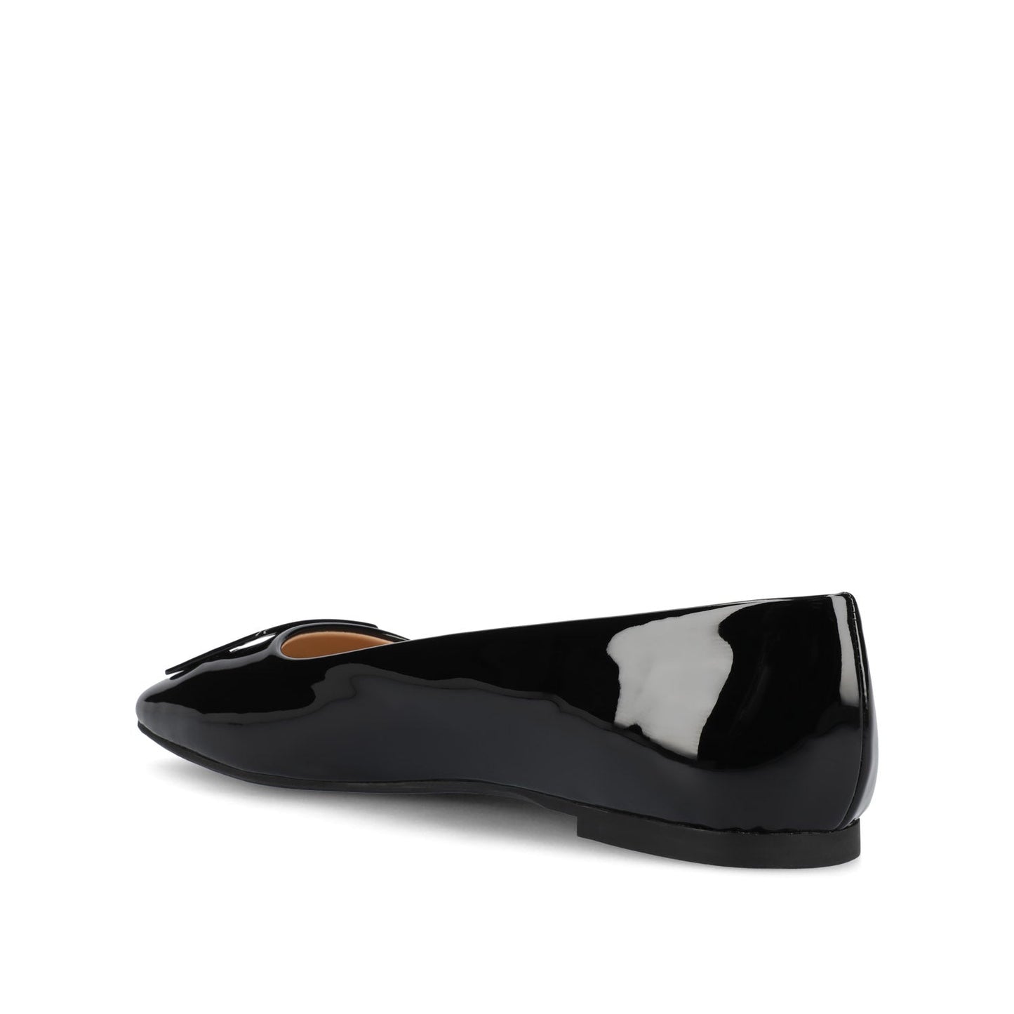 Journee ZIMIA SQUARE TOE FLATS IN VEGAN LEATHER - Patent/Black