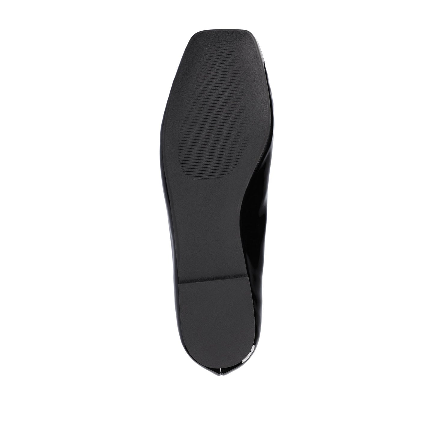 Journee ZIMIA SQUARE TOE FLATS IN VEGAN LEATHER - Patent/Black