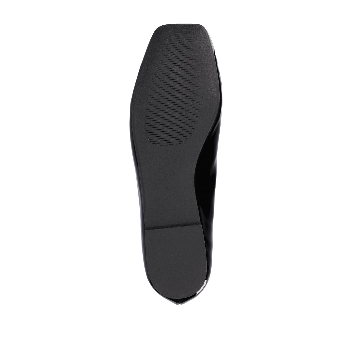 Journee ZIMIA SQUARE TOE FLATS IN VEGAN LEATHER - Patent/Black