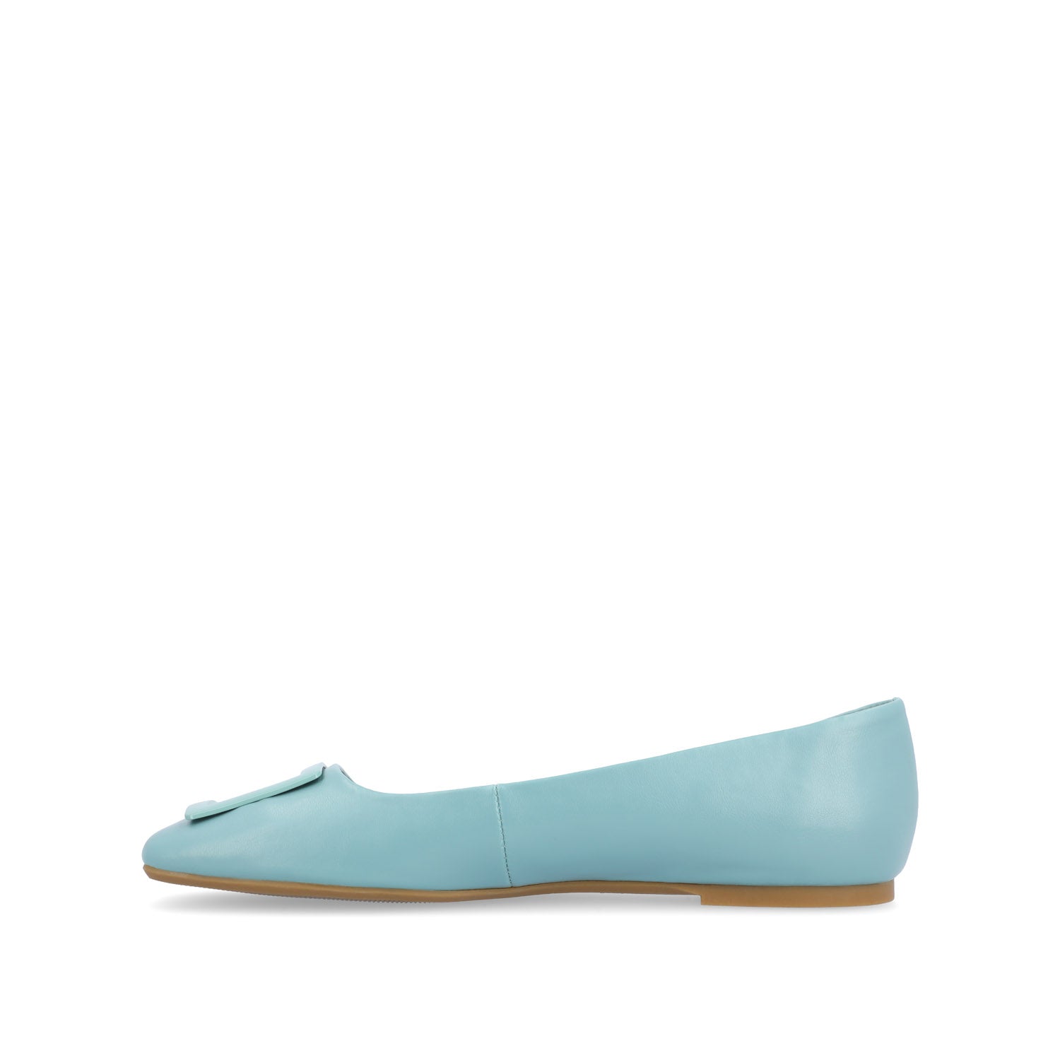 Journee ZIMIA SQUARE TOE FLATS IN VEGAN LEATHER - Aqua