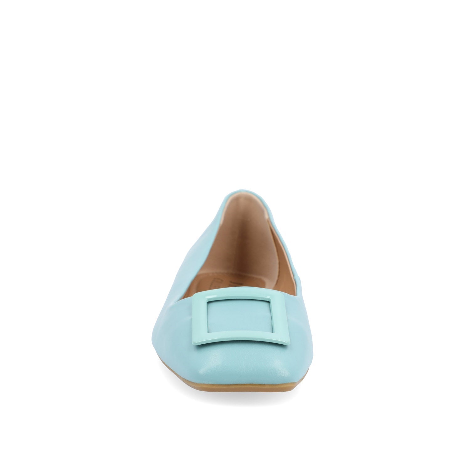 Journee ZIMIA SQUARE TOE FLATS IN VEGAN LEATHER - Aqua