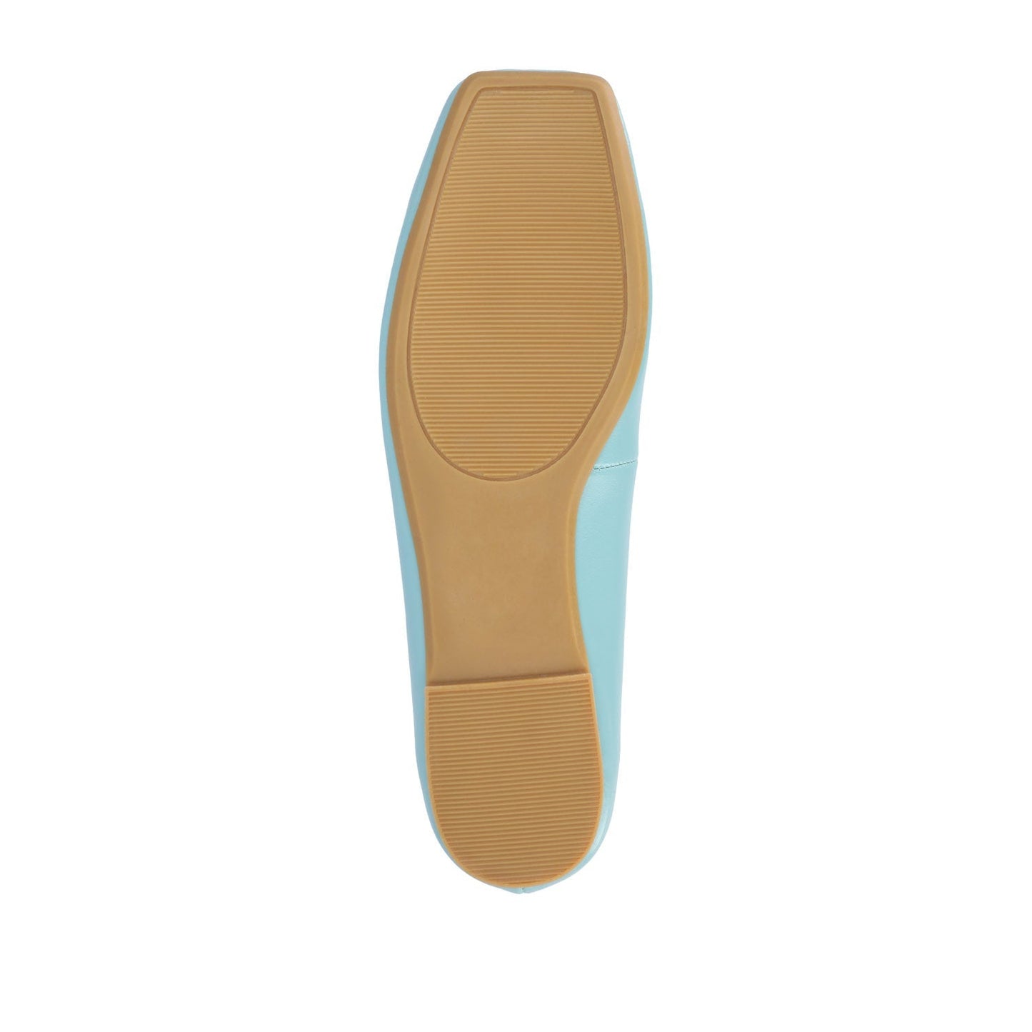 Journee ZIMIA SQUARE TOE FLATS IN VEGAN LEATHER - Aqua