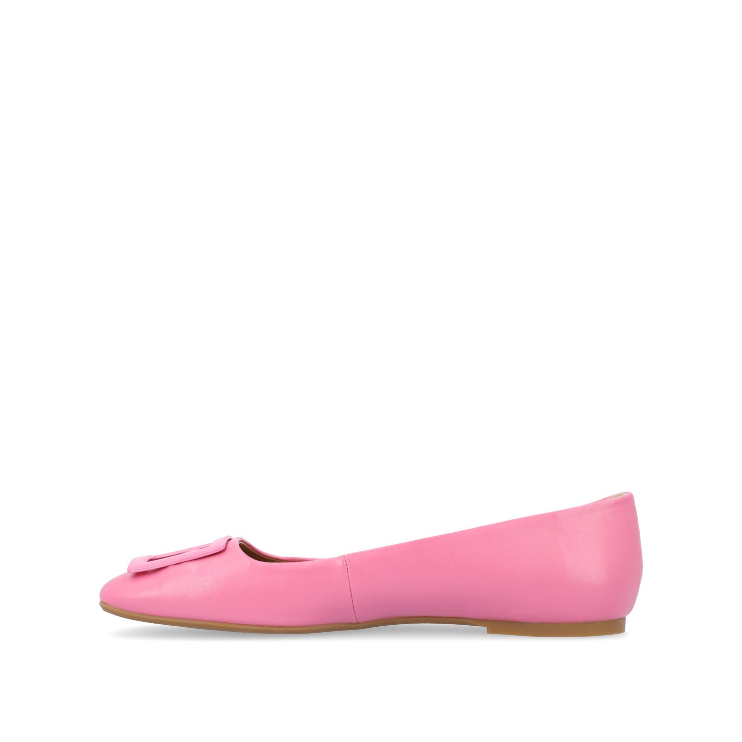 Journee ZIMIA SQUARE TOE FLATS IN VEGAN LEATHER - Pink