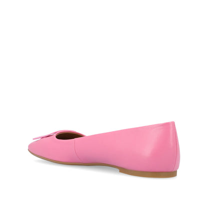 Journee ZIMIA SQUARE TOE FLATS IN VEGAN LEATHER - Pink