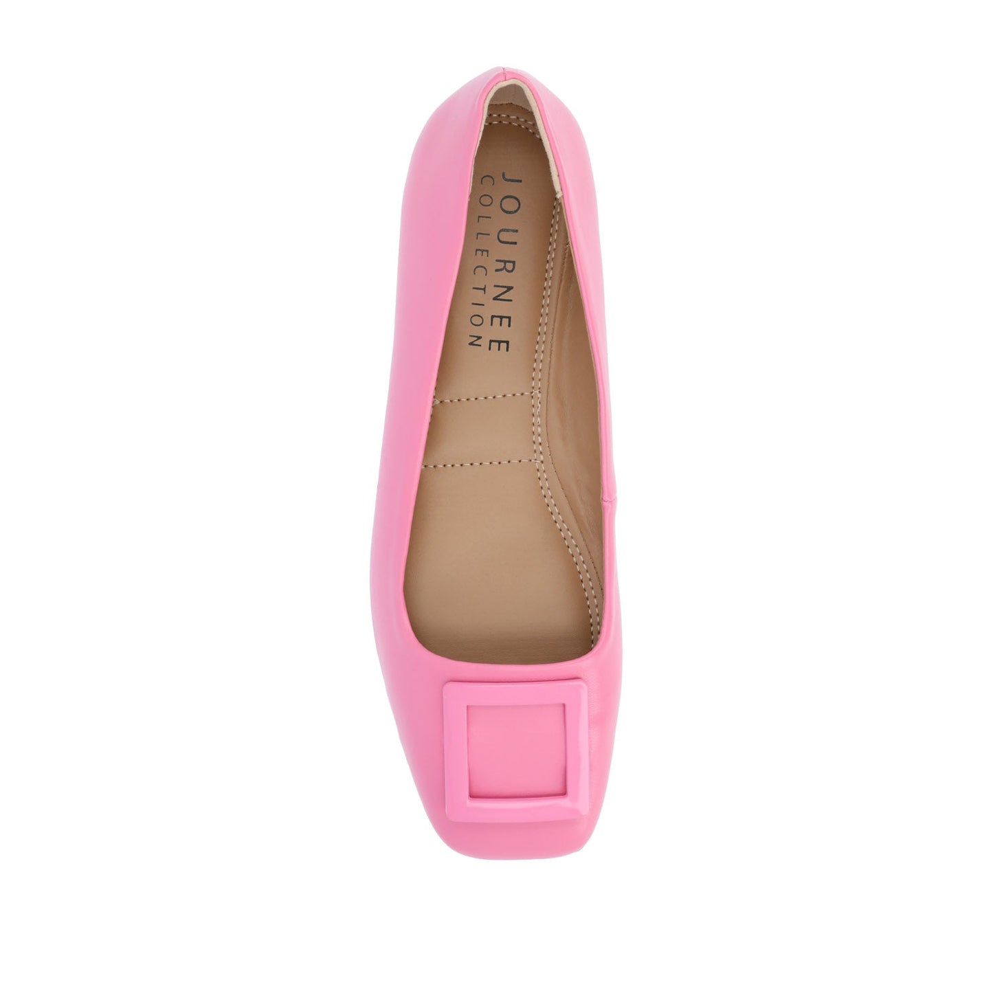 Journee ZIMIA SQUARE TOE FLATS IN VEGAN LEATHER - Pink