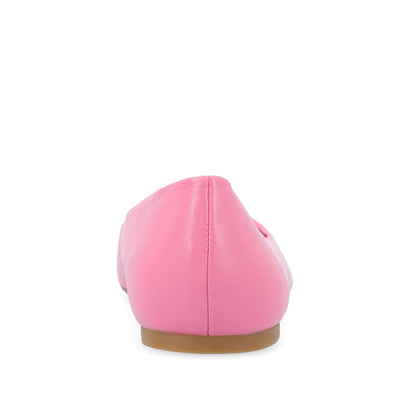 Journee ZIMIA SQUARE TOE FLATS IN VEGAN LEATHER - Pink