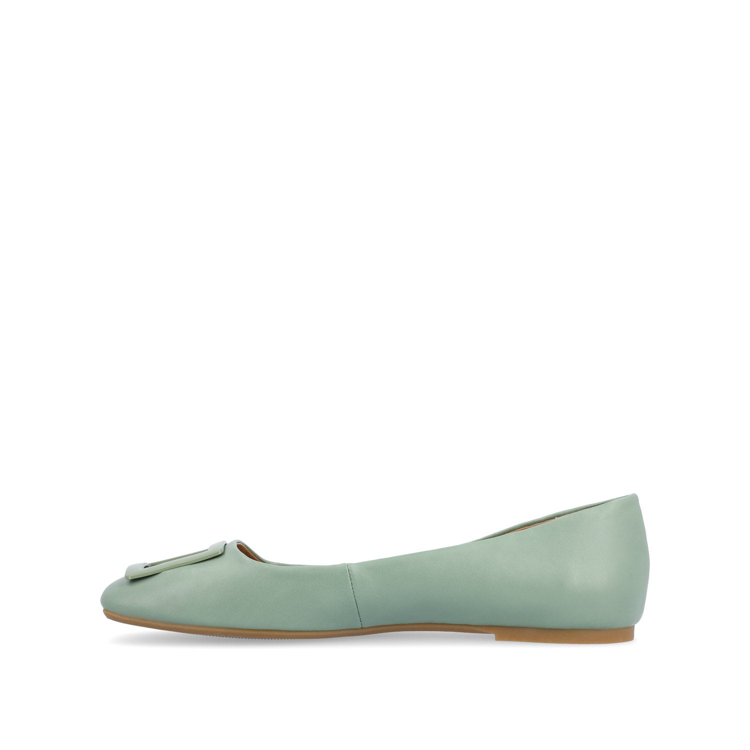 Journee ZIMIA SQUARE TOE FLATS IN VEGAN LEATHER - Sage
