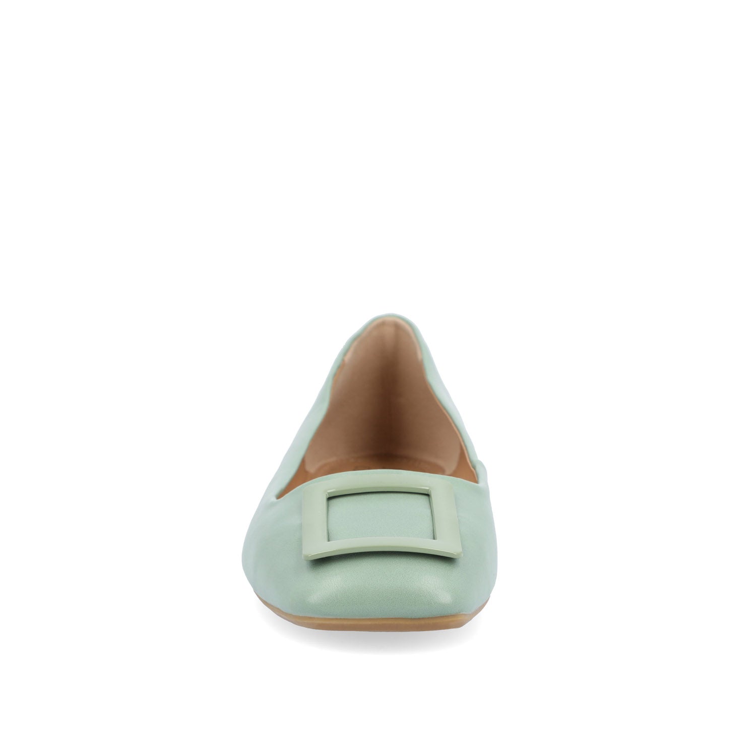 Journee ZIMIA SQUARE TOE FLATS IN VEGAN LEATHER - Sage