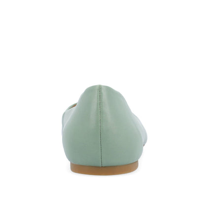Journee ZIMIA SQUARE TOE FLATS IN VEGAN LEATHER - Sage