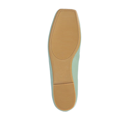 Journee ZIMIA SQUARE TOE FLATS IN VEGAN LEATHER - Sage