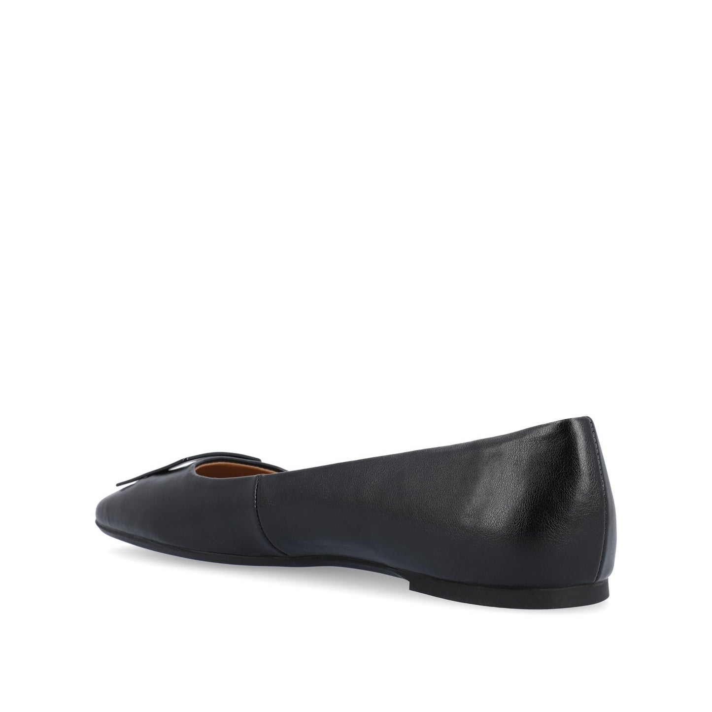 Journee ZIMIA SQUARE TOE FLATS IN VEGAN LEATHER - Black