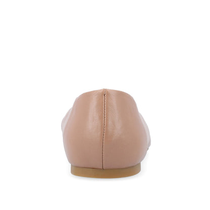 Journee ZIMIA SQUARE TOE FLATS IN VEGAN LEATHER - Tan