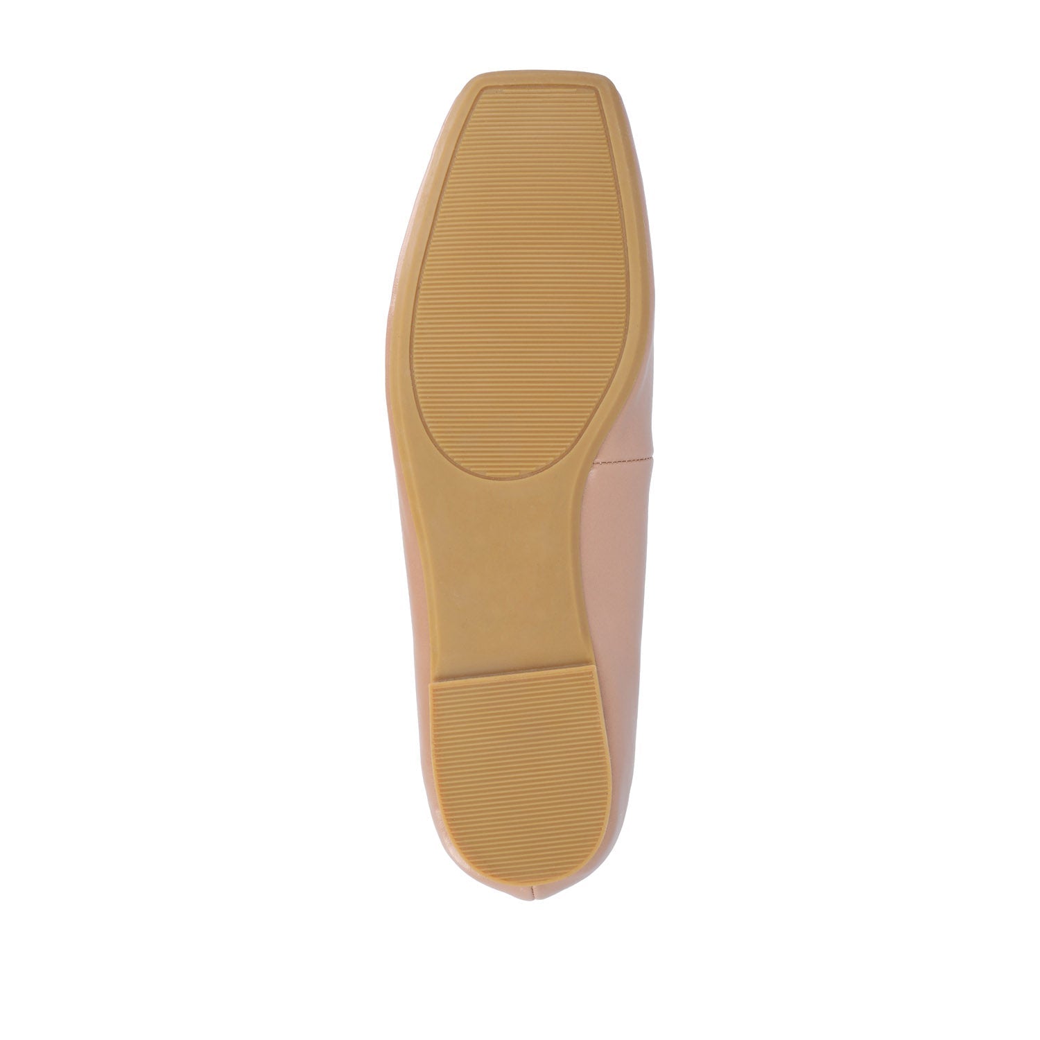 Journee ZIMIA SQUARE TOE FLATS IN VEGAN LEATHER - Tan