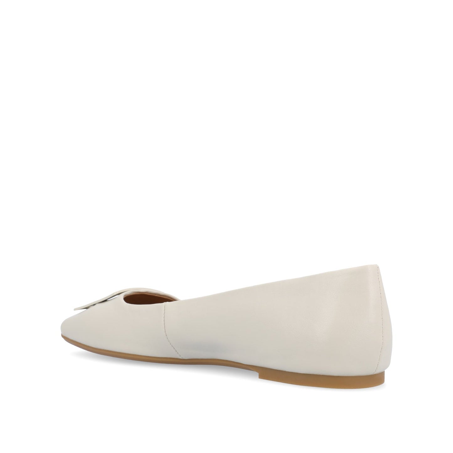 Journee ZIMIA SQUARE TOE FLATS IN VEGAN LEATHER - Beige