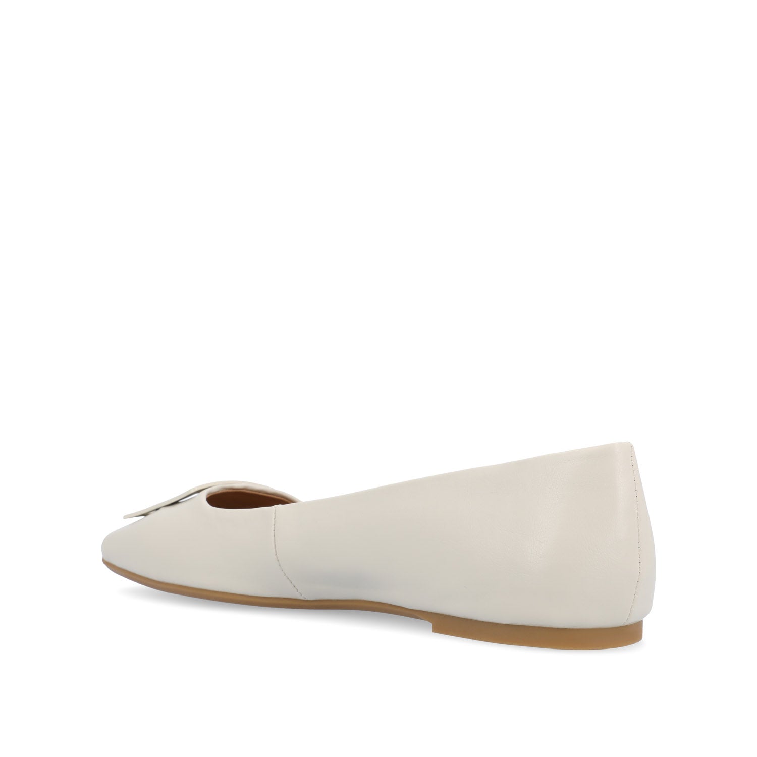Journee ZIMIA SQUARE TOE FLATS IN VEGAN LEATHER - Beige