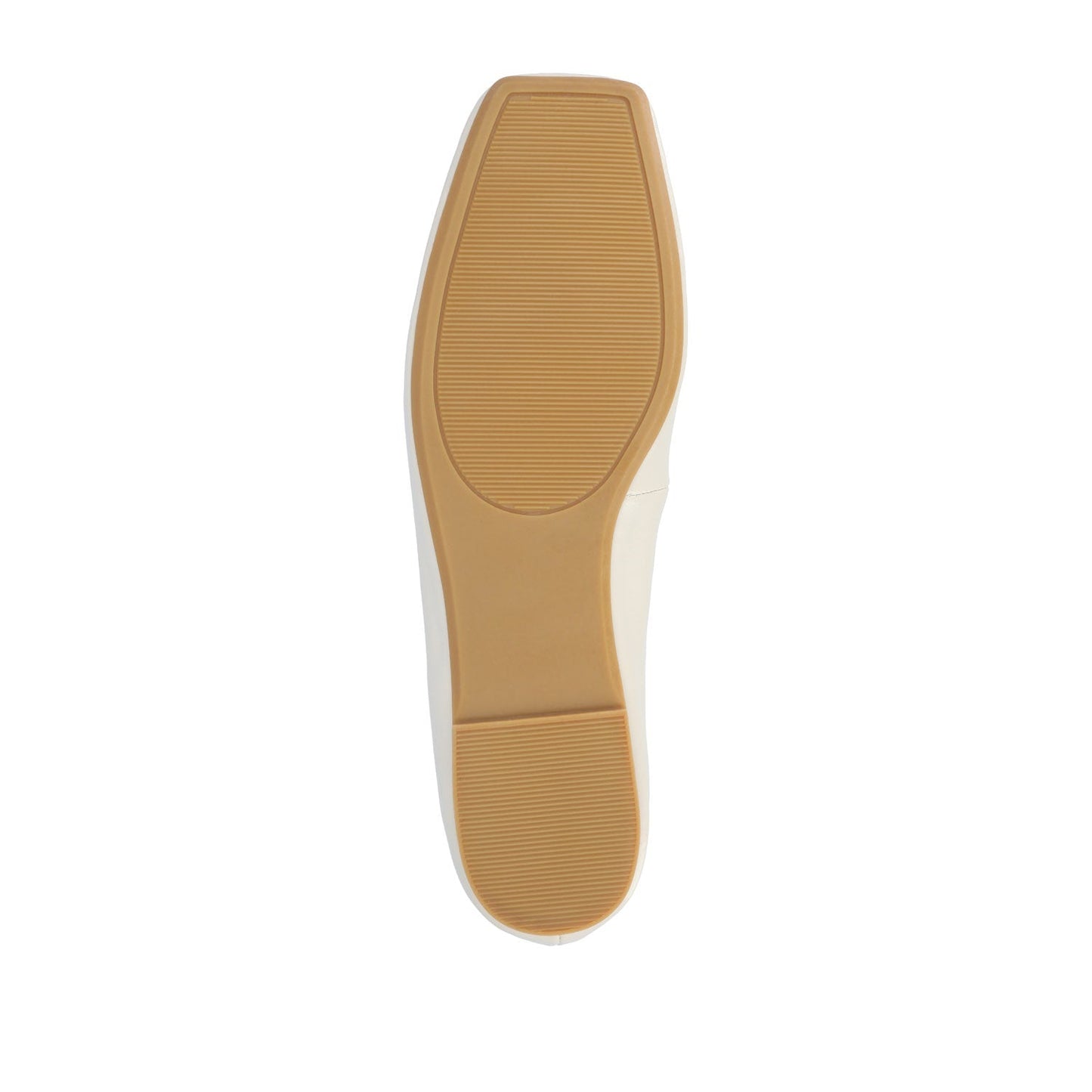 Journee ZIMIA SQUARE TOE FLATS IN VEGAN LEATHER - Beige