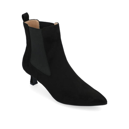 Journee TENLEE CHELSEA BOOTIES IN WIDE - Black Faux Suede