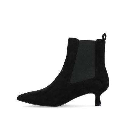 Journee TENLEE CHELSEA BOOTIES IN WIDE - Black Faux Suede