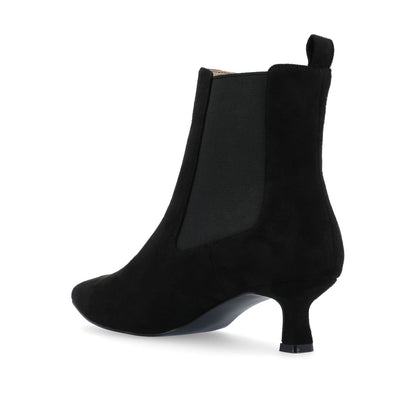 Journee TENLEE CHELSEA BOOTIES IN WIDE - Black Faux Suede