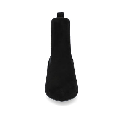 Journee TENLEE CHELSEA BOOTIES IN WIDE - Black Faux Suede