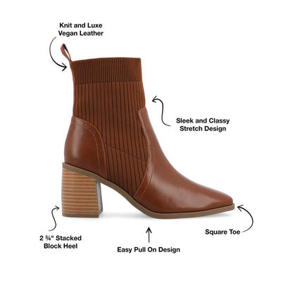 Journee HARLOWE CHELSEA BOOTIES IN WIDE - Brown