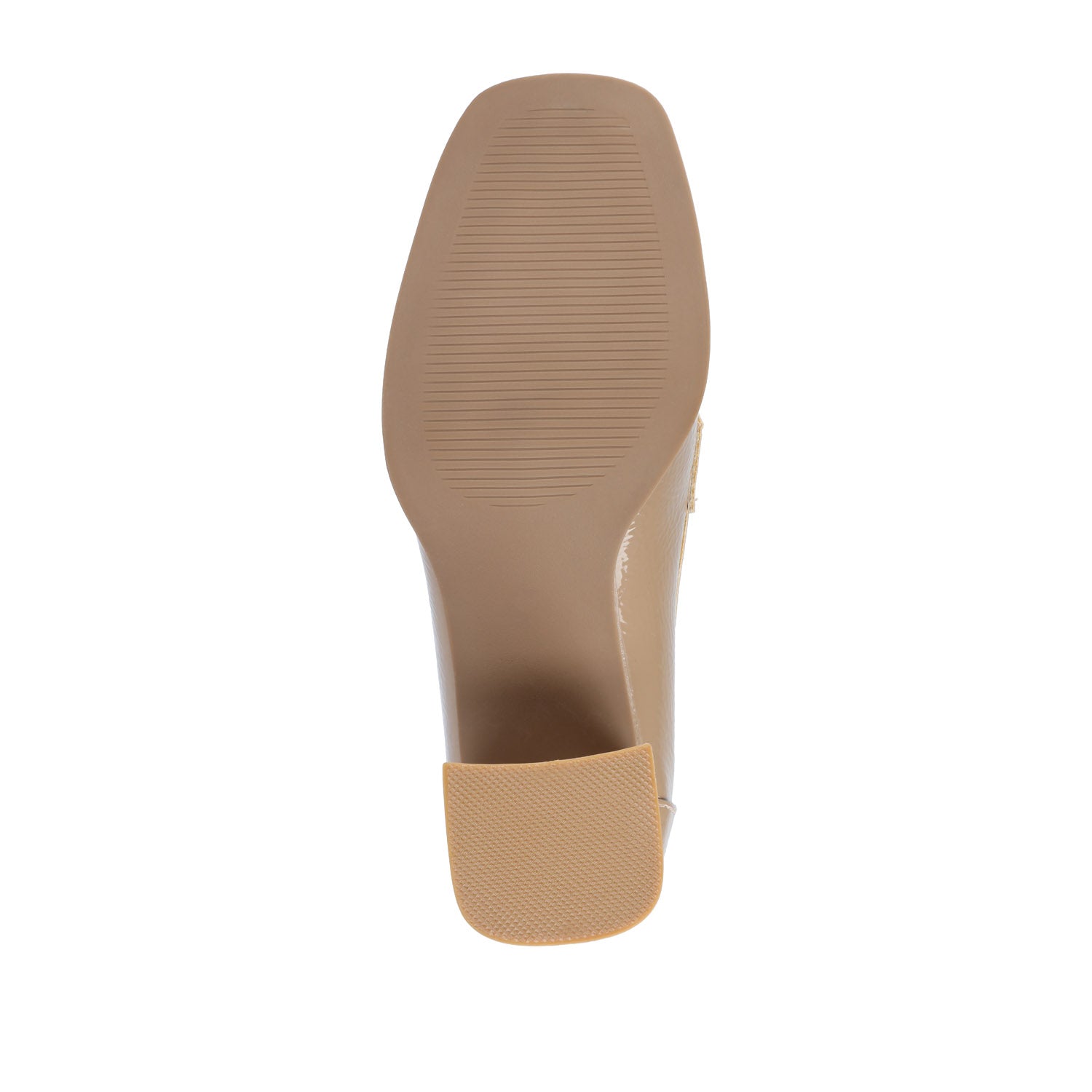 Journee MALLEAH BLOCK HEEL LOAFERS IN WIDE - Patent Taupe