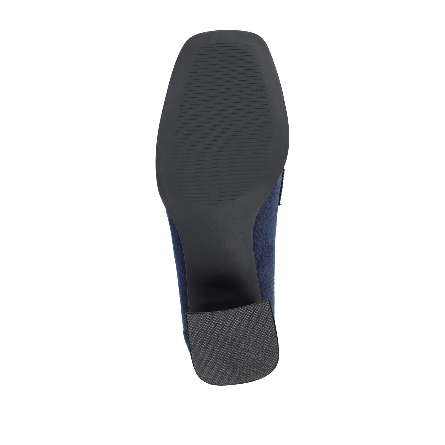 Journee MALLEAH BLOCK HEEL LOAFERS IN WIDE - Navy Nubuck