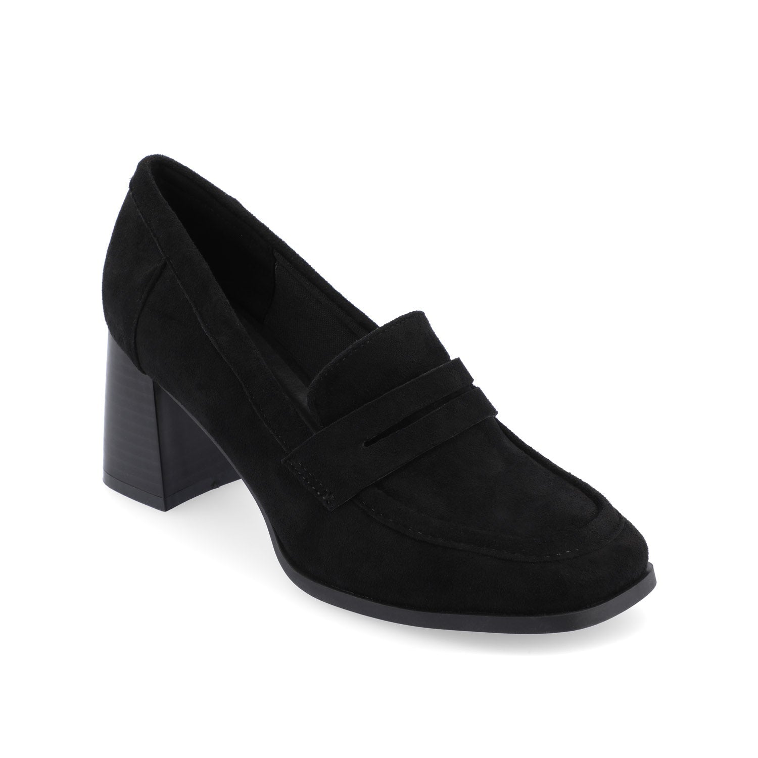 Journee MALLEAH BLOCK HEEL LOAFERS IN WIDE - Black