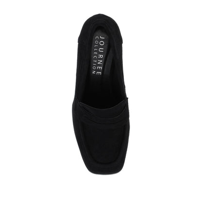 Journee MALLEAH BLOCK HEEL LOAFERS IN WIDE - Black